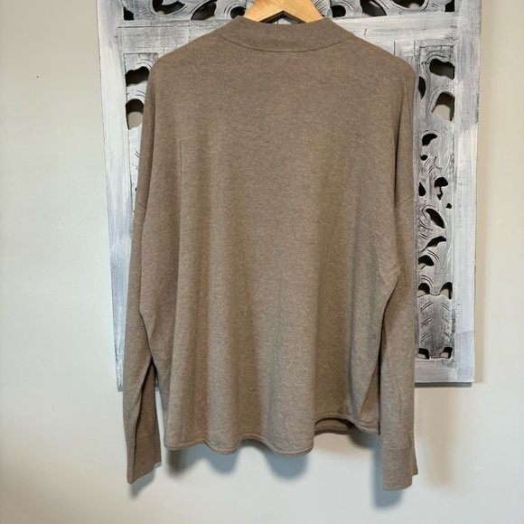 Madewell Ashbury Mock Neck Lightweight Tan Wool Alpaca Blend Sweater NWT - Picture 6 of 10